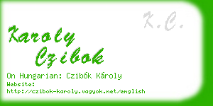 karoly czibok business card