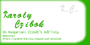 karoly czibok business card